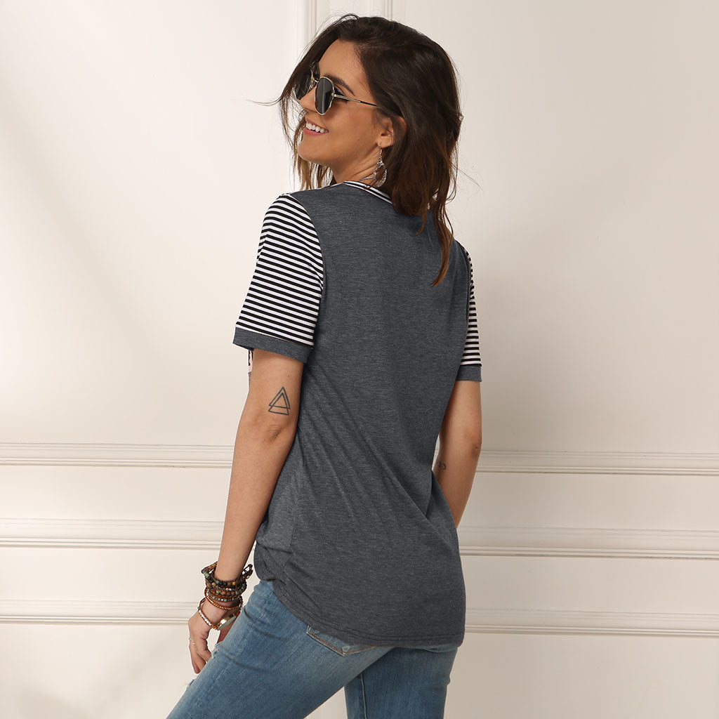 fashion women casual short sleeve summer t-shirt
