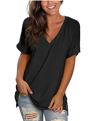 summer casual short sleeve loose top