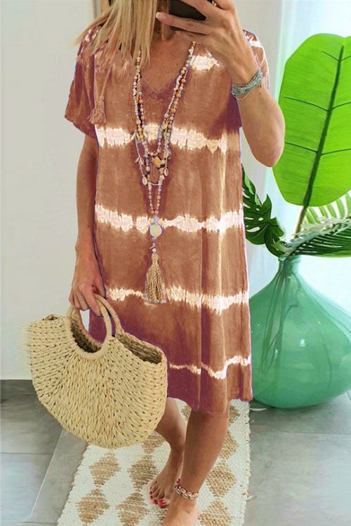 new hot sale summer women tie-dye print dress