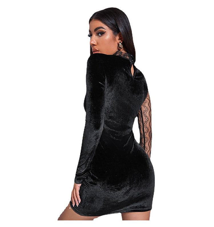 Women's Sexy Long Sleeve Dress Ladies Fashion Clubbing Mini Dress Women's Sheath Dress
