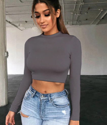 fashion sexy slim fit v-neck t-shirt tops