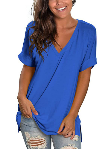 summer casual short sleeve loose top