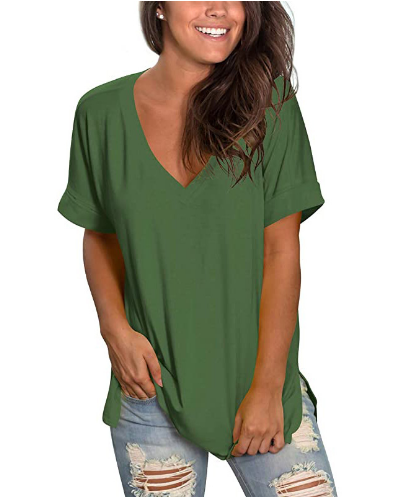 summer casual short sleeve loose top