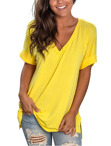 summer casual short sleeve loose top