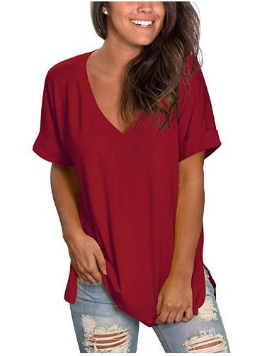 summer casual short sleeve loose top