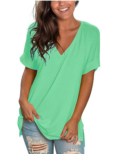 summer casual short sleeve loose top