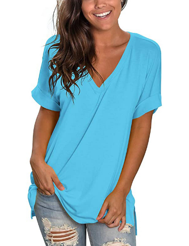 summer casual short sleeve loose top
