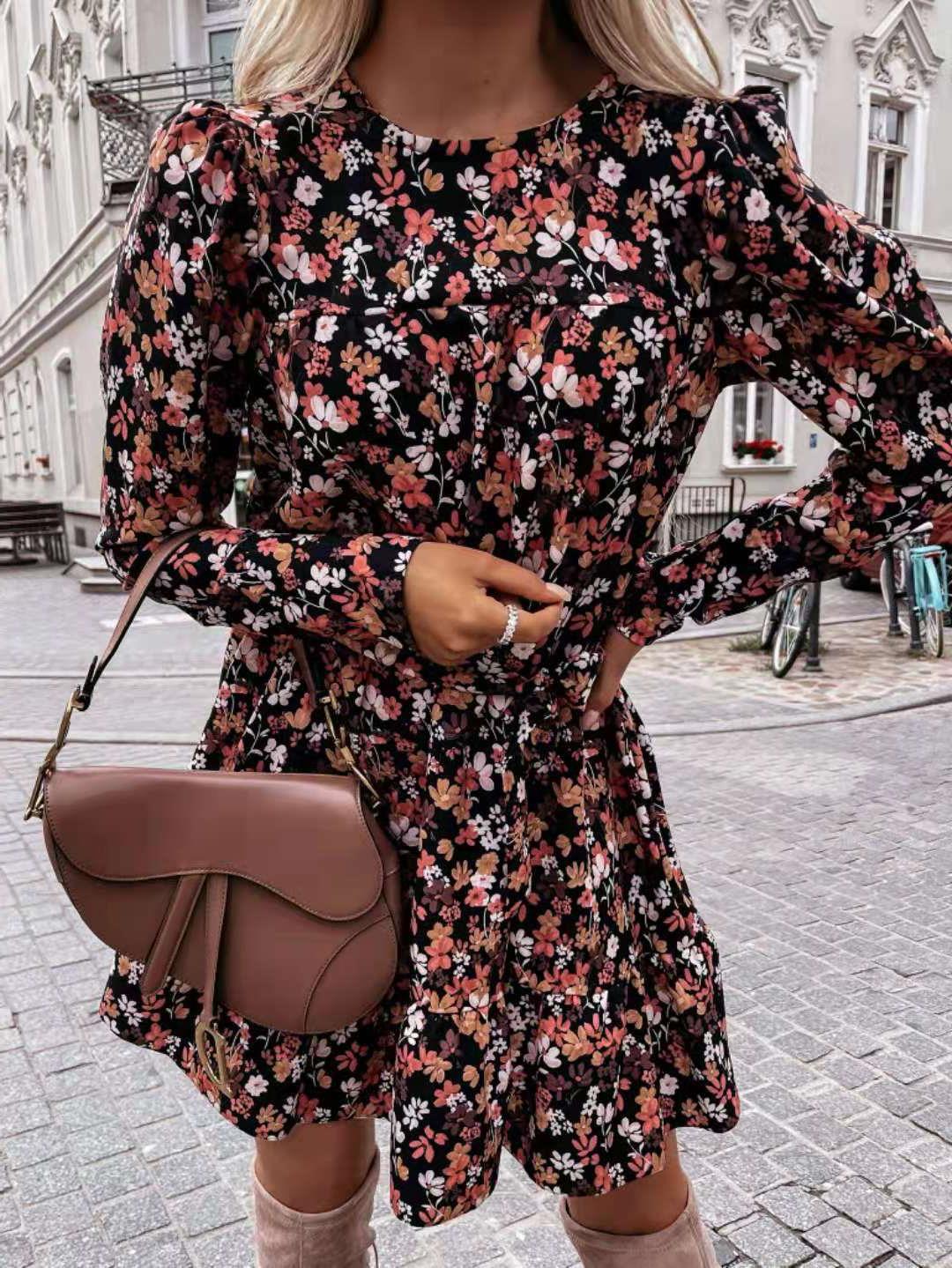 women flower print dress