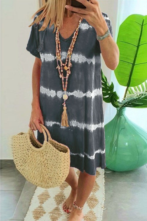 new hot sale summer women tie-dye print dress