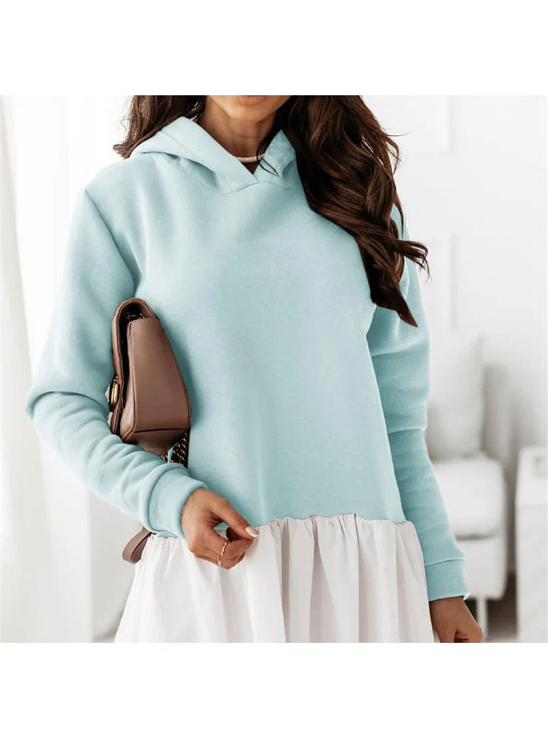 women 's autumn plus size patchwork hoodies