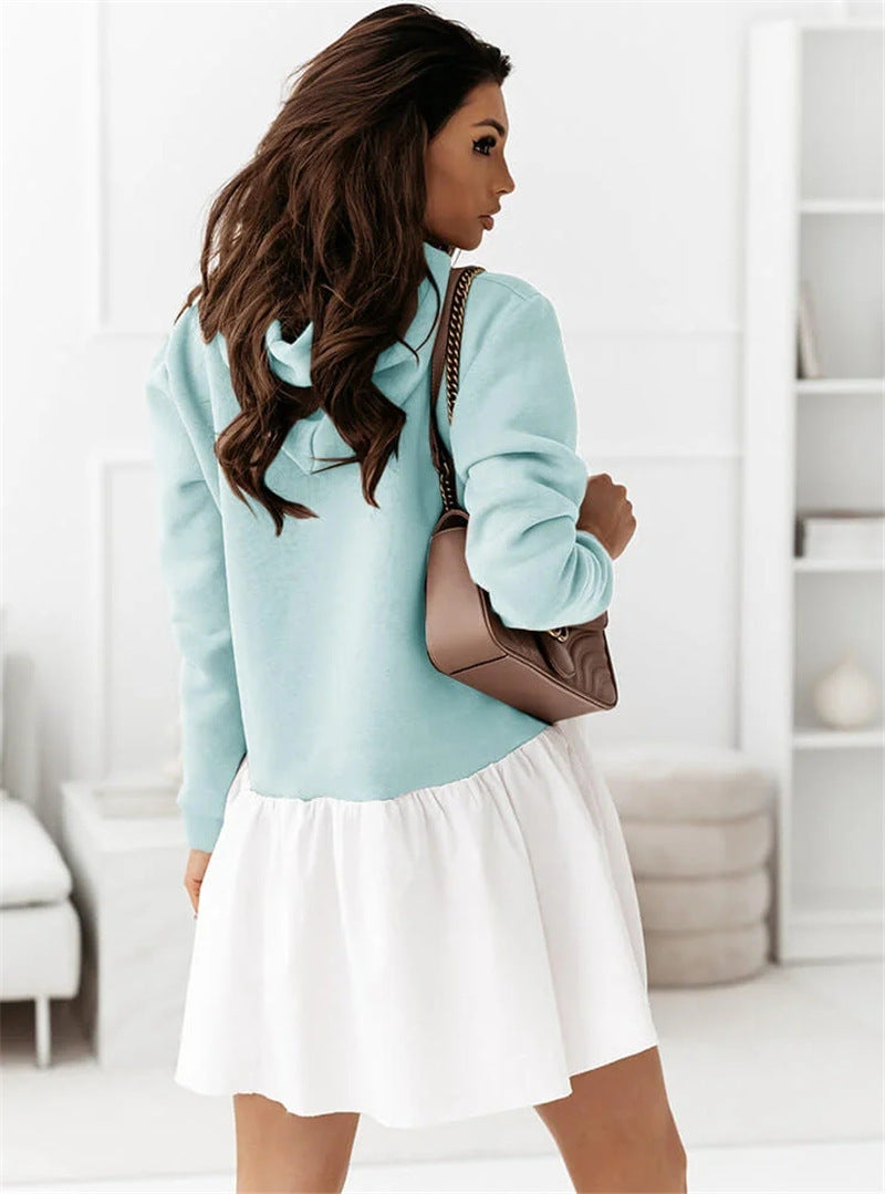 women 's autumn plus size patchwork hoodies
