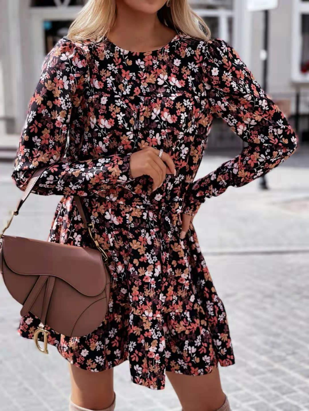 women flower print dress