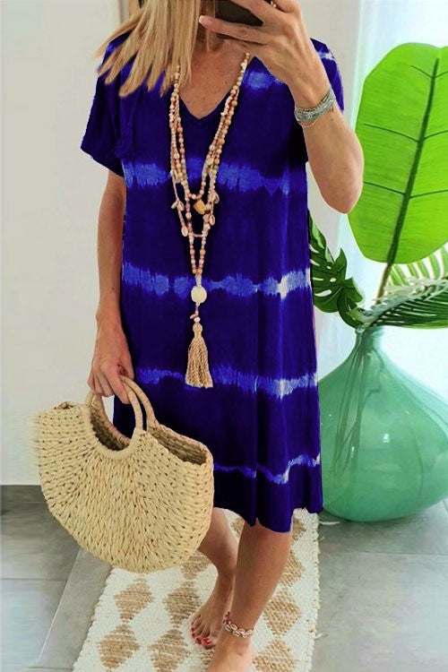 new hot sale summer women tie-dye print dress
