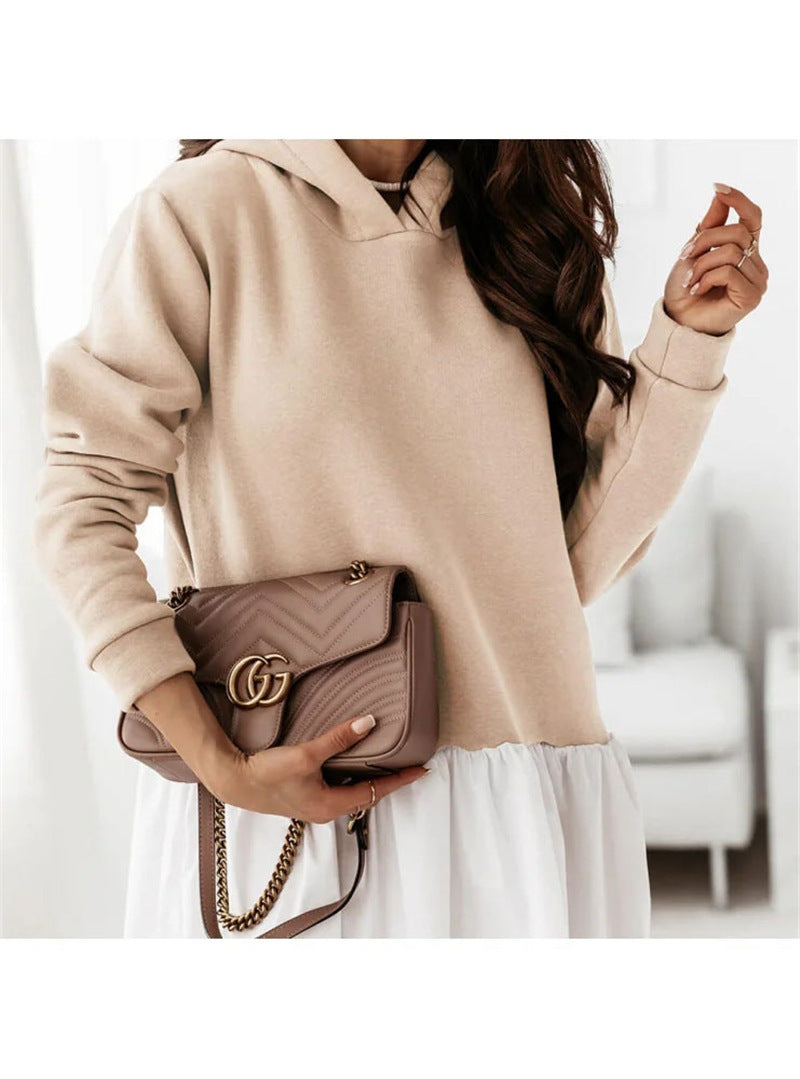 women 's autumn plus size patchwork hoodies