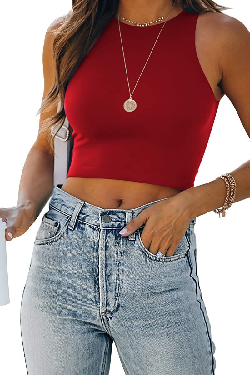 2022 summer women casual simple tops
