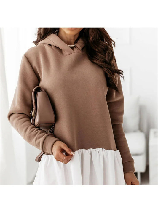 women 's autumn plus size patchwork hoodies