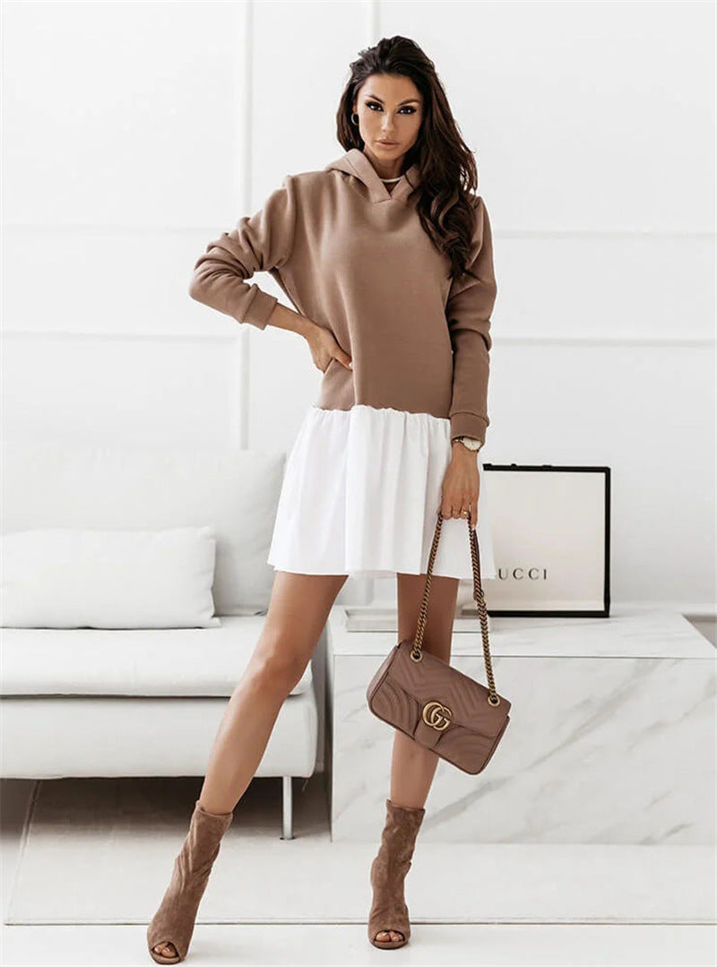 women 's autumn plus size patchwork hoodies
