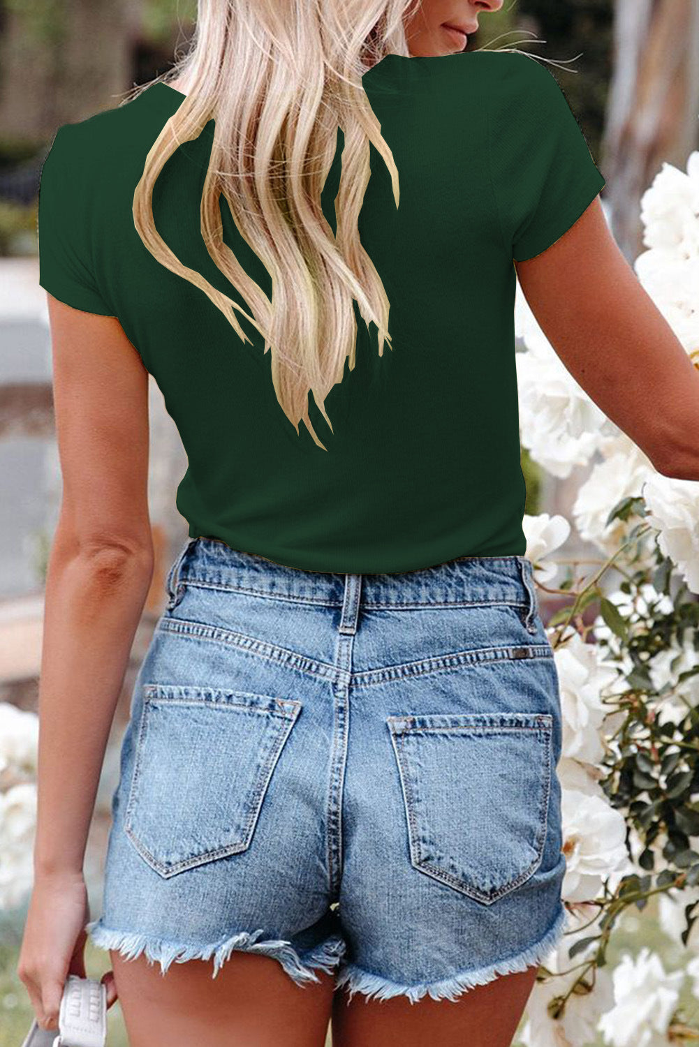2022 new women fashion short sleeve buttons t-shirt