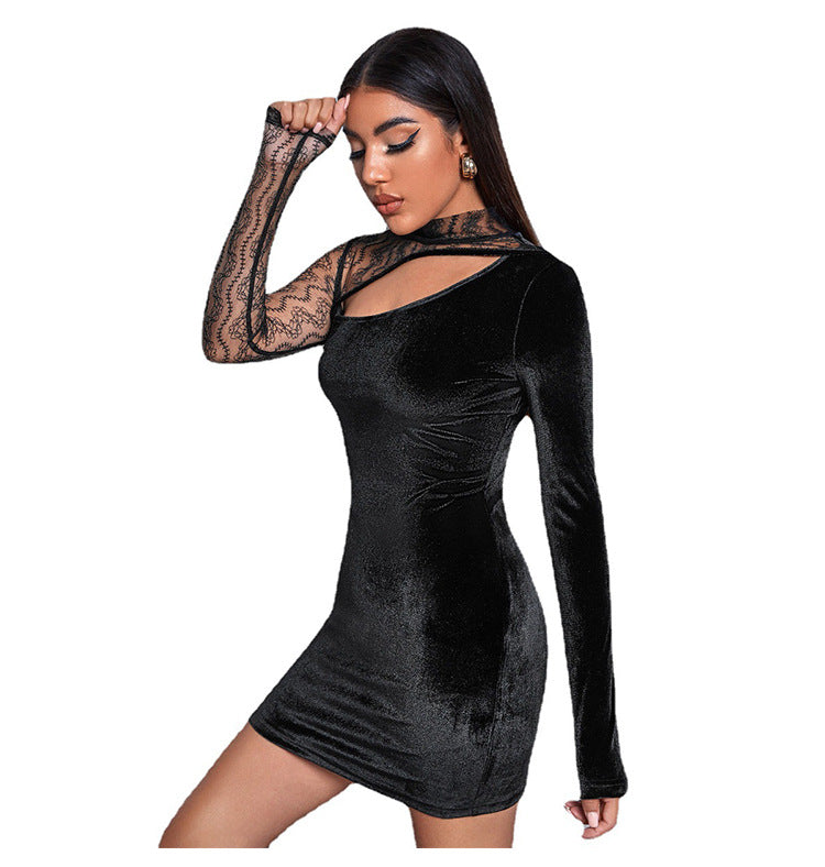 Women's Sexy Long Sleeve Dress Ladies Fashion Clubbing Mini Dress Women's Sheath Dress